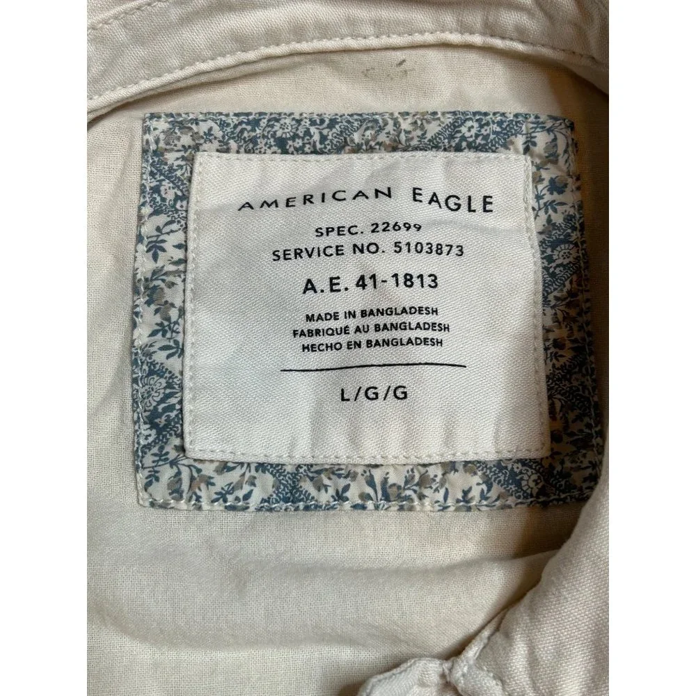 America Eagle Womens Size Large Off White Cream Button Up Jacket‎
